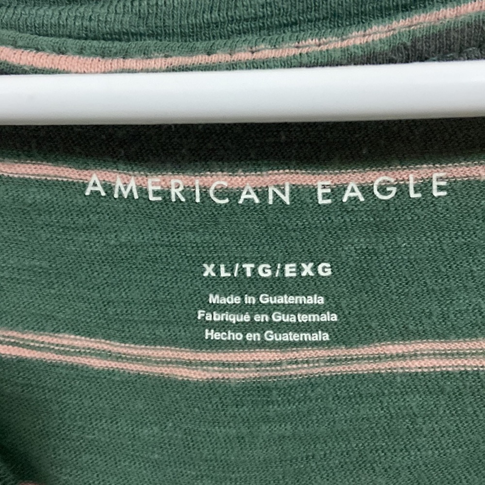 American Eagle Outfitters Green Striped Short Sleeve Tee - Picture 2 of 2